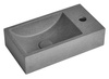 CREST R umywalka betonowa z korkiem, 40x22cm, czrany granit