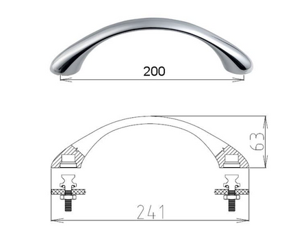 SYMMETRIC uchwyt do wanny 240mm, chrom