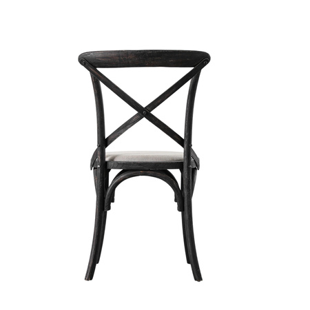 Krzesło Cafe, czarne, lniane, 470 x 560 x 880 mm (2 szt.)