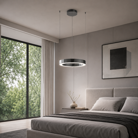 Lampa wisząca CIRCLE 40 cm - LED, ring tytan szczotkowany