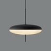 Lampa wisząca PIATTO 50 cm- biało-czarna, eliptyczny klosz