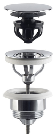 Odpływ umywalkowy 5/4”, klik-klak, duży korek, 10-45mm, chrom