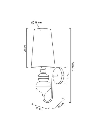 MOOSEE lampa ścienna QUEEN 20 czarna