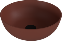 BANERA ROUND umywalka kompozytowa nablatowa, średnica 39cm, brązowy mat