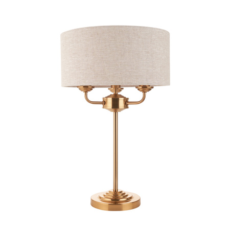 Highclere 3 Table Lamp Vintage Brass