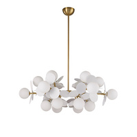 Lampa wisząca CHIC-6, 90 cm - biało złota nowoczesna lampa do salonu