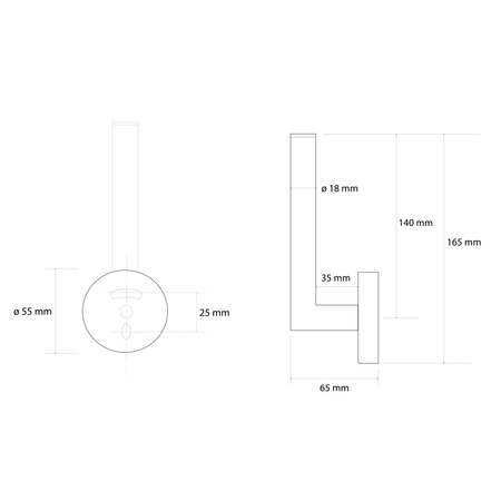 X-ROUND GUN METAL wieszak na papier toaletowy, gun metal