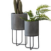 Eda Metal Planter Set of 2 Grey 300x580mm