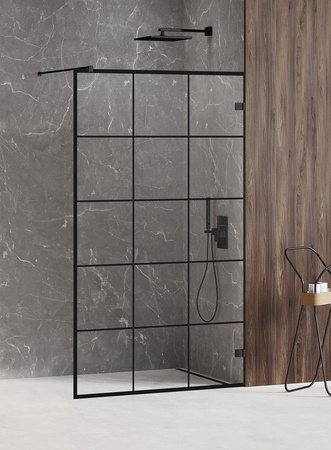 KABINA AVEXA BLACK WALK-IN U 100x200 KRATKA - CZYSTE 6mm ACTIVE SHIELD