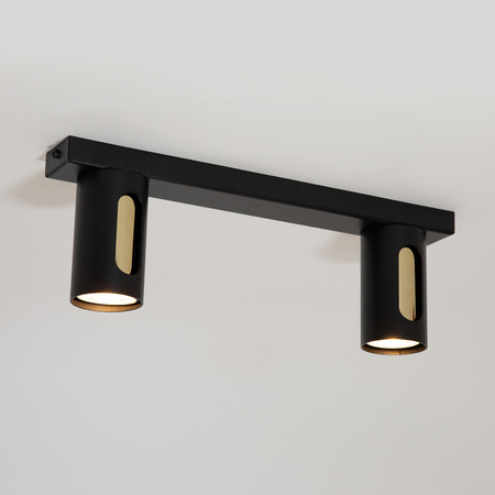 FLOW 2 plafon czarny/złoty