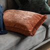 Cut Velvet Fringe Cushion Terracotta 500x500mm