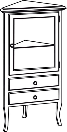 RETRO szafka narożna 60x120x47cm, starobiała, prawa