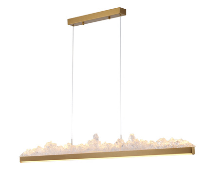 Lampa wisząca MONTANA LONG 125 cm -LED, złota listwa z kryształem