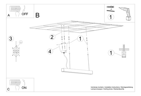 Lampa wisząca PINNE 117 biała 4000K