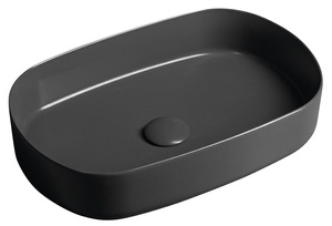 INFINITY OVAL umywalka ceramiczna nablatowa 55x36cm, antracyt