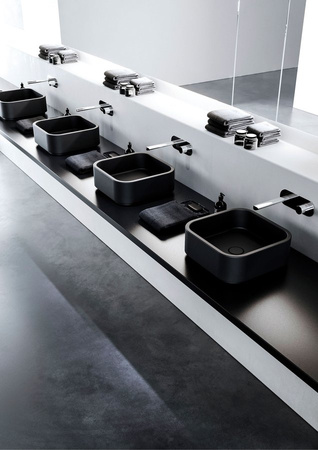 HAKO umywalka ceramiczna nablatowa, 30x30 cm, czarny mat