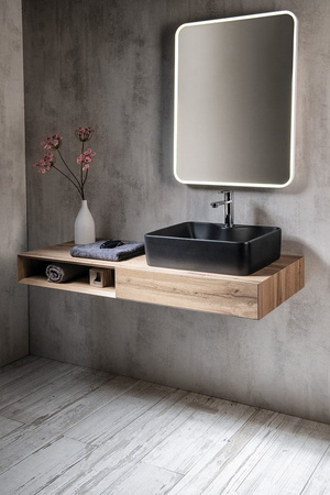 MORIAN szafka umywalkowa 120x14x48cm, dąb, prawa