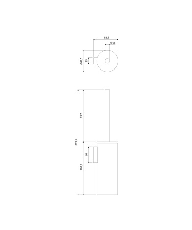 MODERN PROJECT szczotka toaletowa wisząca, miedź szczotkowana