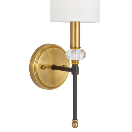 LAMPA ŚCIENNA KINKIET CZARNO-MOSIĘŻNA RODEZIO W1