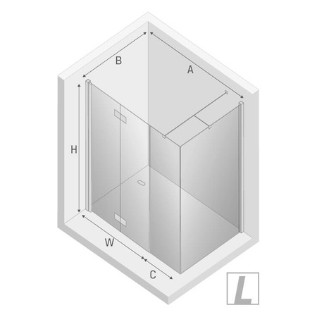 KABINA NEW SOLEO PROSTOKĄTNA L 100x70x195 CZYSTE 6mm ACTIVE SHIELD