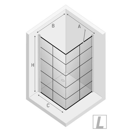 KABINA NEW SOLEO BLACK KWADRATOWA L 90x90x195 KRATKA - CZYSTE 6mm ACTIVE SHIELD