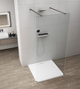 ESCA BLACK MATT jednoczęściowa kabina przysznicowa Walk-In, szkło czyste, 1300 mm