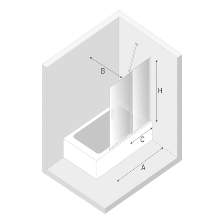 NZ4 Parawan nawannowy SMART GOLD BRUSHED 1D U 140x150 szkło czyste 8mm Active Shield 2.0 -WSPORNIK SKOŚNY