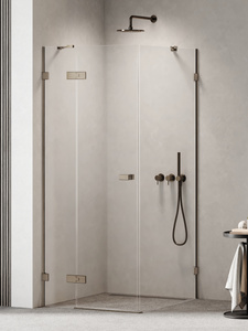 NZ2 Kabina prysznicowa OXIA GUNMETAL BRUSHED 1D L 80x70x200 szkło czyste 8mm Active Shield 2.0