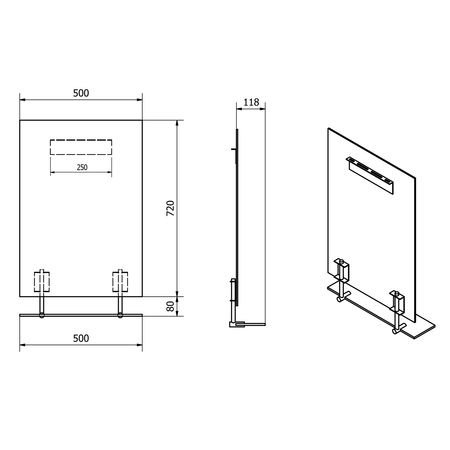 WEGA lustro z półką 50x80cm