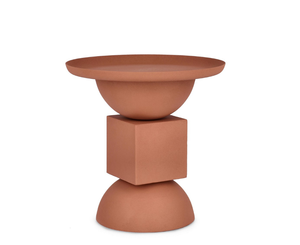 BIZZOTTO Stolik kawowy ALKA 40,5 cm – terracotta, stal malowana, nowoczesny design