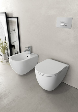 INFINITY miska WC wisząca, Rimless, 36,5x53cm, biały mat