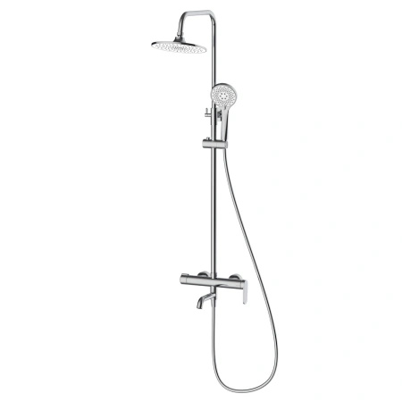 Deszczownica z baterią prysznicowo wannową trzyfunkcyjną, chrom
