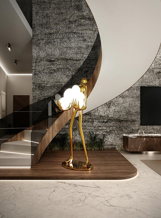 MOOSEE lampa podłogowa HUMAN GOLD         PREMIUM 180