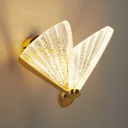 Lampa ścienna BEE LED 22 cm - złoty kinkiet dekoracyjny