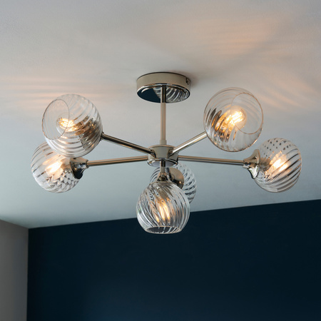 Allegra 6 Ceiling Light Bright Nickel