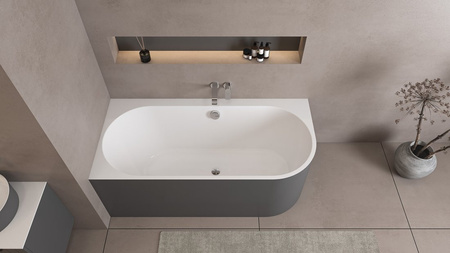 ASTRA L MONOLITH wanna wolnostojąca przyścienna 160x75x60cm, biały/carina