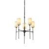 Lampa wisząca DARLING 60 cm - żyrandol czarny połysk z białym abażurem