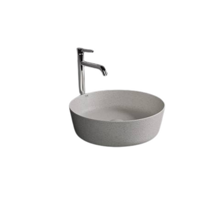 RAK Ceramics BATU Umywalka slim nablatowa okrągła 42 cm Mica White