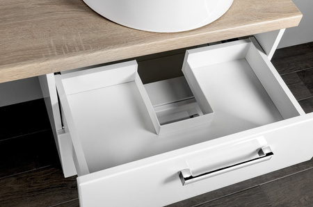 VEGA zestaw do łazienki, szerokość 97,5 cm, biały/dąb platin
