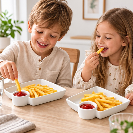 Zestaw 4 talerzyków na przekąski SHP      TAPAS biały