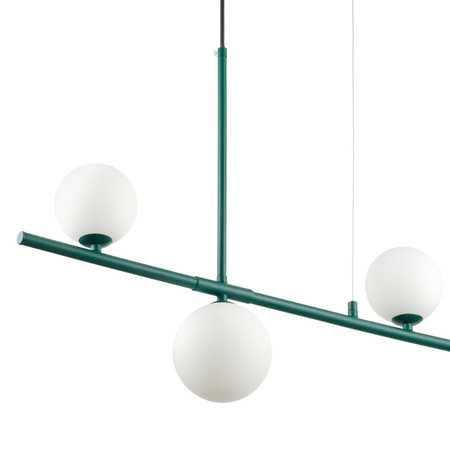 Lampa wisząca MODERNO 80 cm -szmaragdowa z białymi kloszami