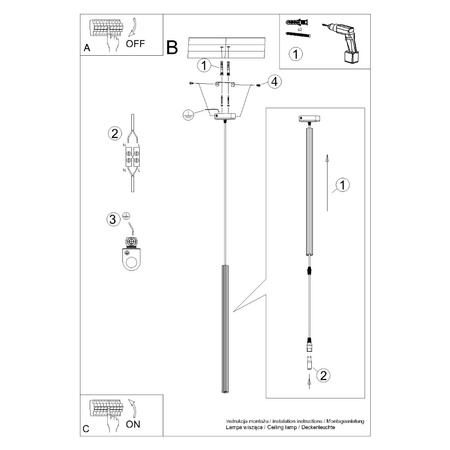 Lampa wisząca ARCHE 1 czarna