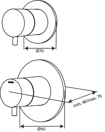 Zestaw termostatyczny 2-drożny chrom