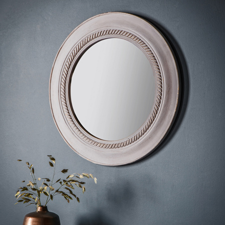 Neeson Round Mirror Distressed Grey 600x600mm