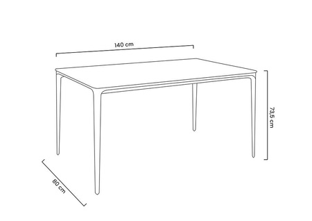 Stół SLIM 140x80 czarny - ceramiczny      marmur, aluminium