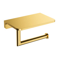 MODERN PROJECT uchwyt na papier toaletowy z półką, złoty szczotkowany