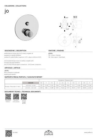 Bateria podtynkowa 2-drożna-Paffoni/kolekcja Joker