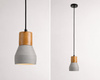 Lampa wisząca CONCRETE  12 cm- szary beton, drewno