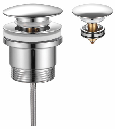Odpływ umywalkowy 6/4", klik-klak, duży grzybek, 10-60mm, chrom