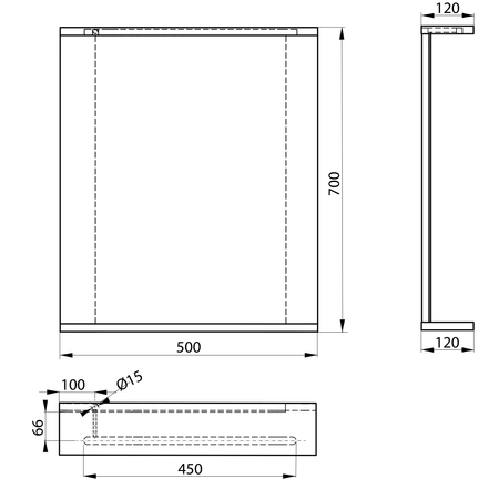 KORIN STRIP lustro z oświetleniem LED 50x70x12cm, dąb platin